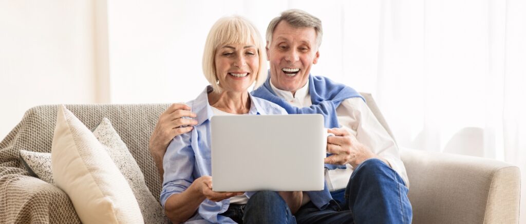 Senior couple browsing the internet