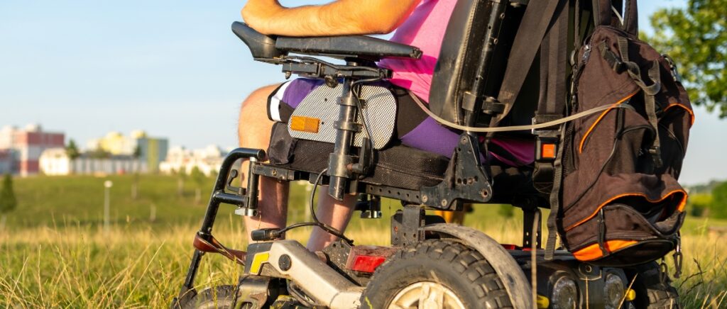 man on a wheelchair in the park