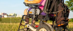 man on a wheelchair in the park