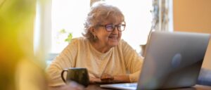 senior lady using laptop