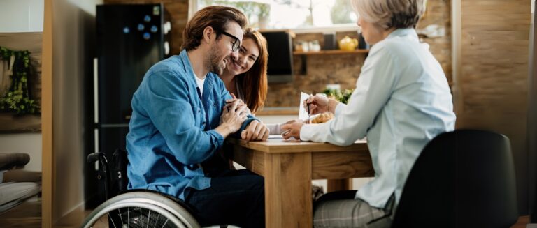 Woman married with disabled spouse learning about disability benefits
