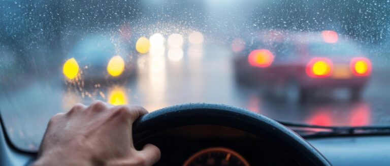 car with foggy windshield
